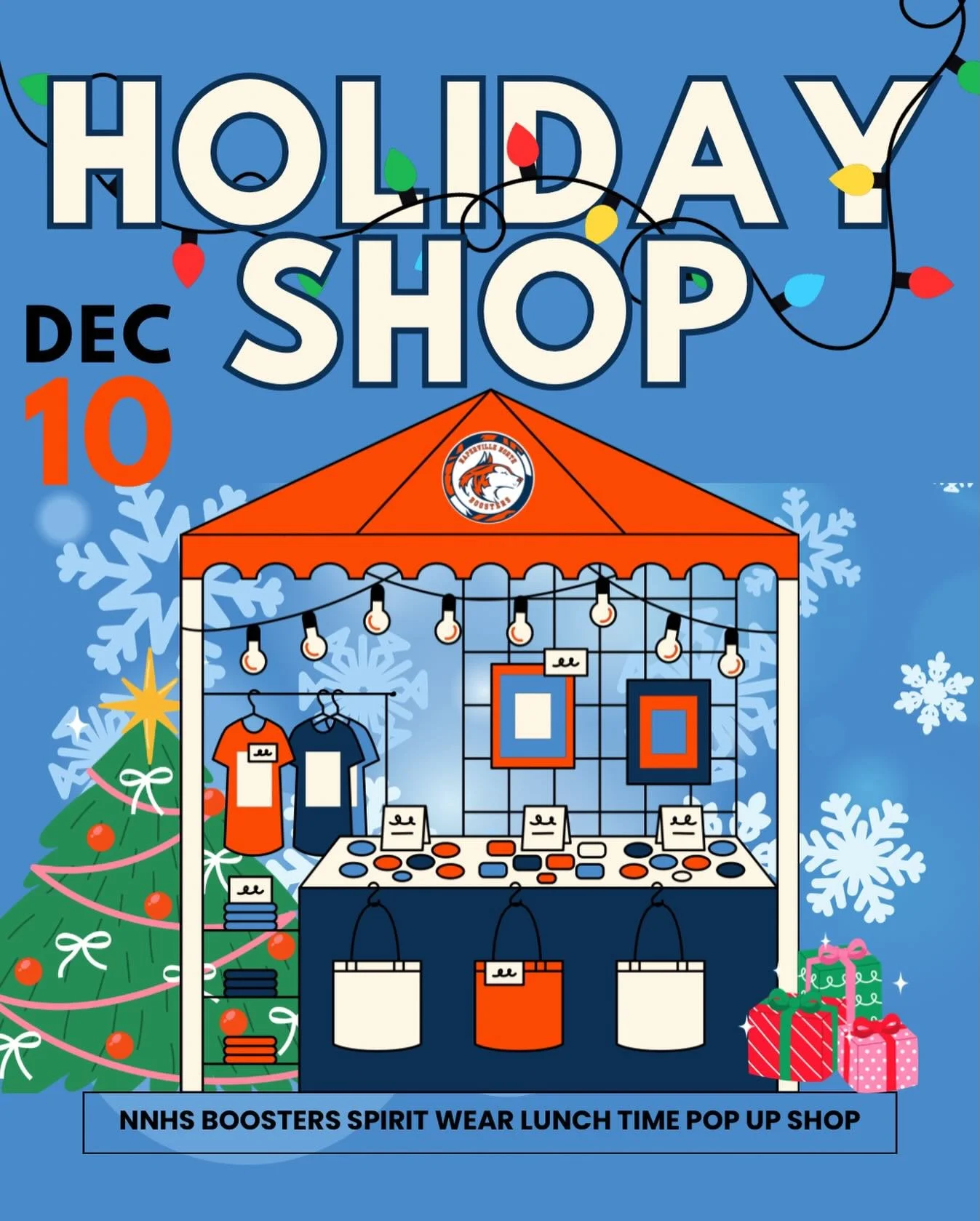 Holiday Booster Spirit Wear Pop-Up Sale on December 10‼️

Get all your holiday shopping done in one place! Our pop-up shop has something for everyone in the family, so mark your calendars and stop by.

We accept credit cards, checks, cash and Apple P