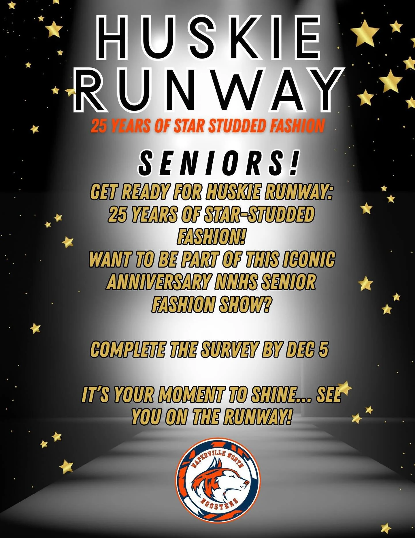 Class of 2026&hellip; 
READY TO SLAY? 😎🔥

The Fashion Show Google Form just dropped‼️🔗in story &amp; bio 

Fill it out by Friday, December 5 to join the runway magic at 

ℍ𝕦𝕤𝕜𝕚𝕖 ℝ𝕦𝕟𝕨𝕒𝕪 : 25 years of Star Studded Fashion 

✨ 💃🕺✨