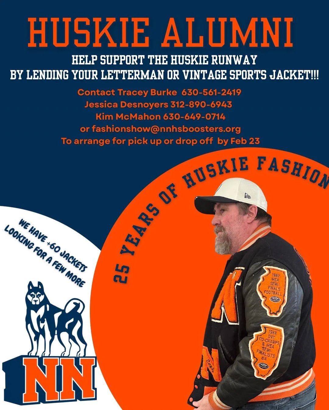 LETTERMAN LEGACY‼️

📣 Last call, Huskie alumni‼️

We&rsquo;re still looking for a few more vintage &amp; Letterman jackets to feature in our Huskie Runway Event on March 1!

We&rsquo;re thrilled to already have 60+ jackets lined up&mdash;but with 99