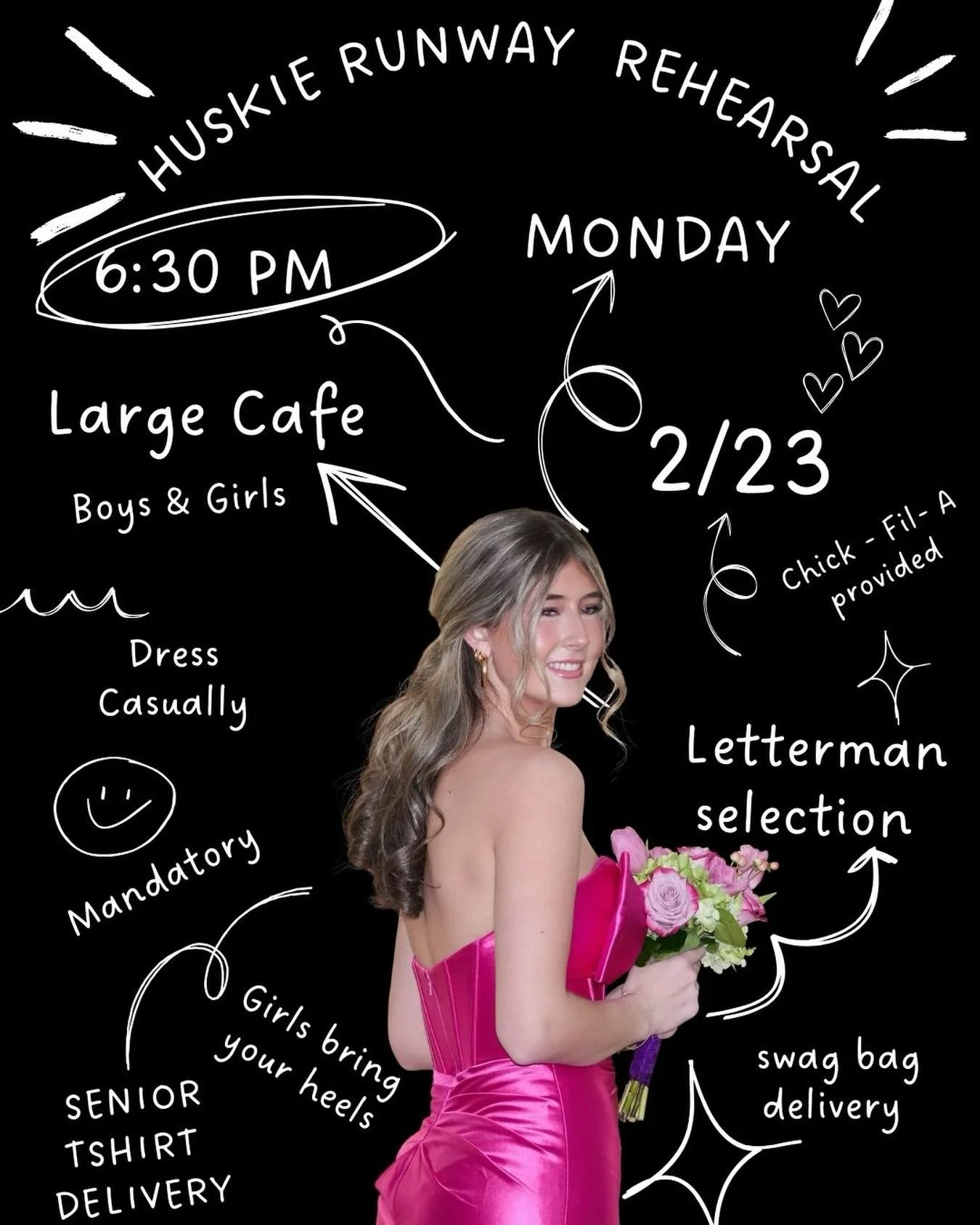 Hey Huskie Runway Models! 🎉 We&rsquo;re getting close!! Here are a few important reminders&mdash;please read through this checklist:

✅ Tickets:
Have your parents purchase tickets ASAP&mdash;VIP seats are limited (fewer than 50 left!)
Student ticket