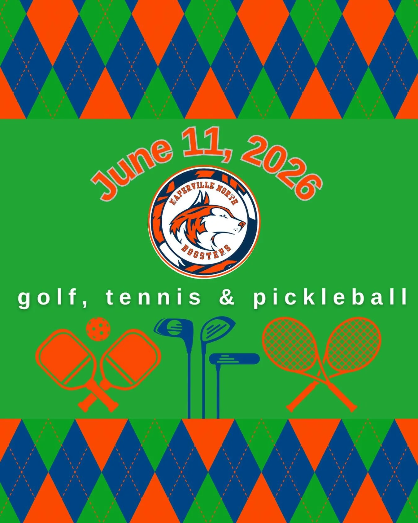 📣 🗓️Mark Your Calendars‼️

The final Naperville North Boosters Club fundraiser of the 25/26 school year will be here before you know it!

⛳🎾🏓 Join us June 11th at Cress Creek Country Club for our annual Golf, Tennis &amp; Pickleball Outing &mdash