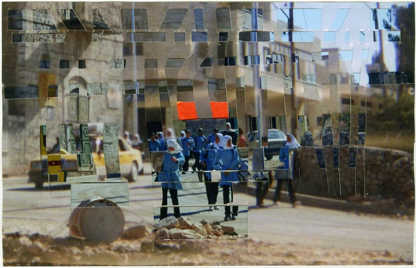 Weaving two color film photographs taken by my dad in Bethlehem, 1999. Size:8.5x11&rdquo; #art