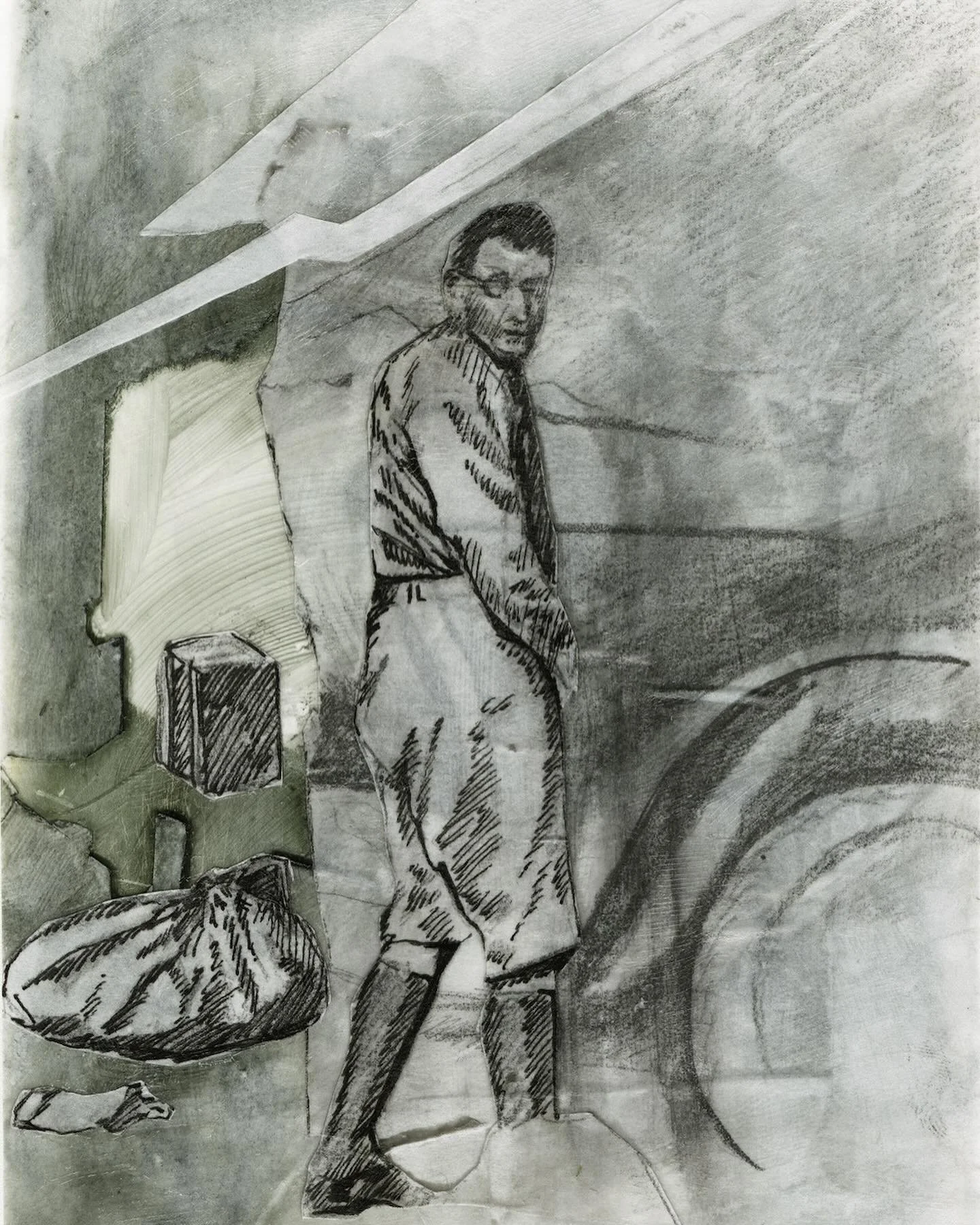 The other 2 little vellum and pen collages  #art #collage