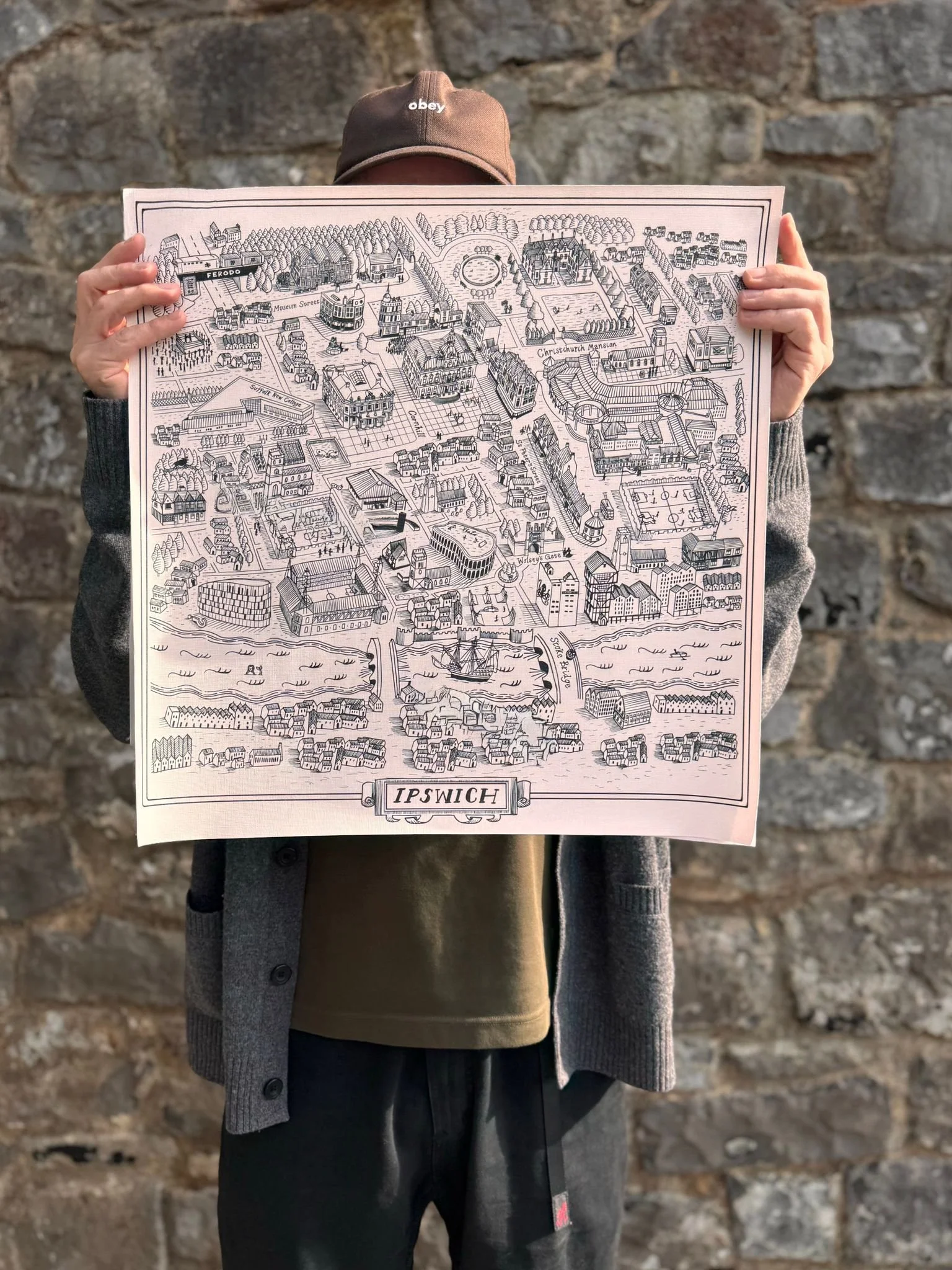 Tudor-inspired map of Ipswich by Steve Haugh