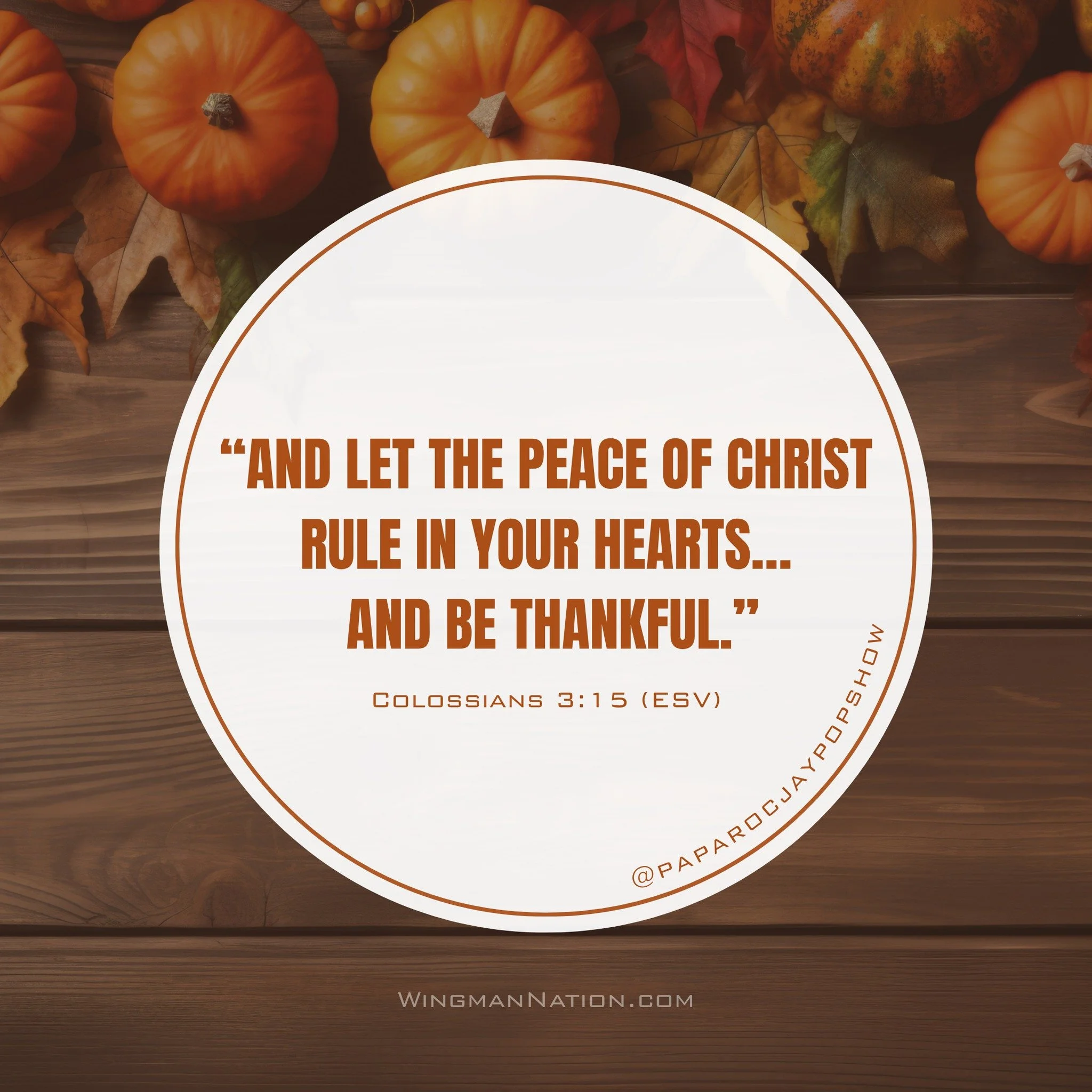 Happy Thanksgiving! 

Today we pause to thank God not just for the blessings we enjoy, but for the truth He&rsquo;s given us, the freedom we still have to speak it, and the community that stands with us.

As you gather with your families, remember:
G