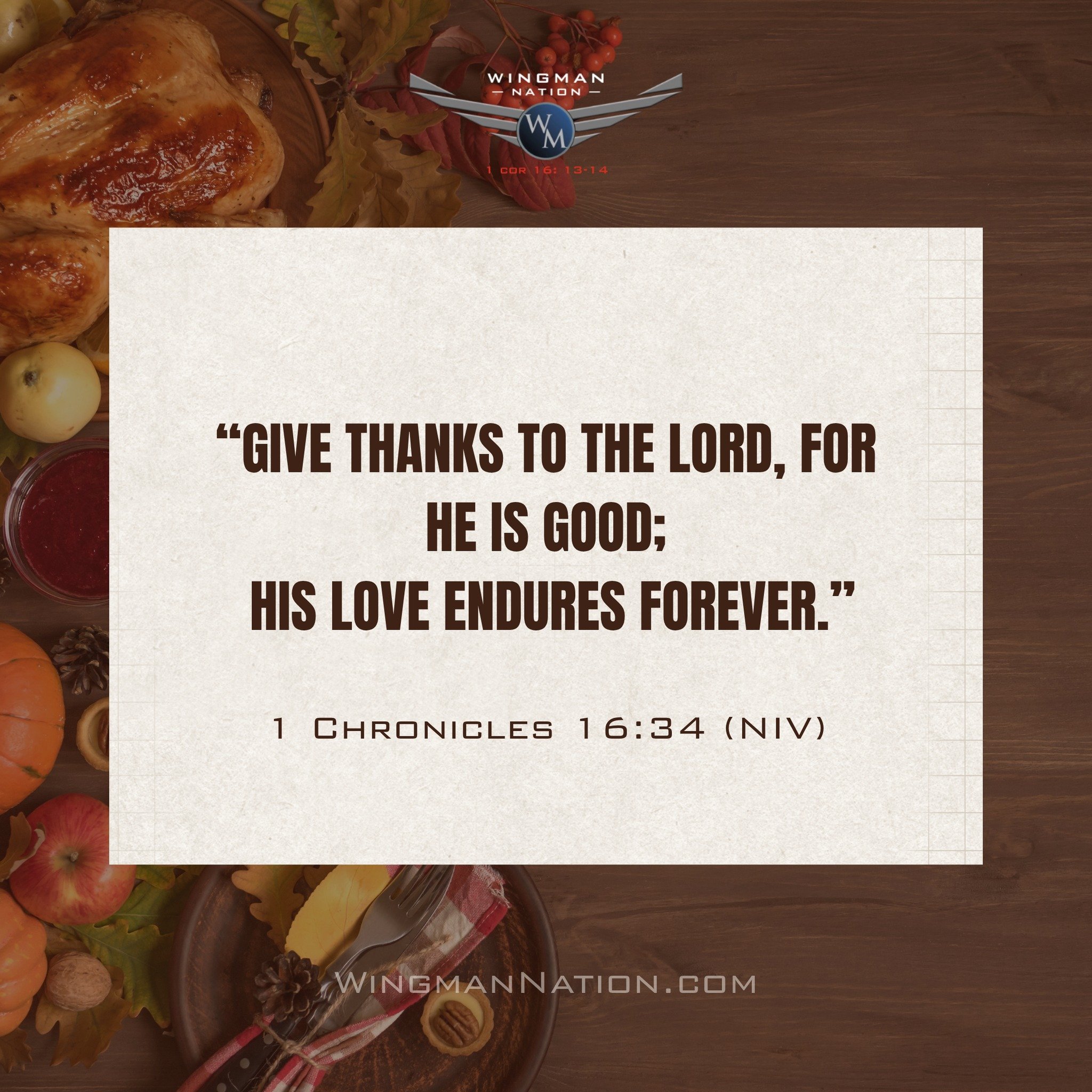 Happy Thanksgiving, Wingman Nation!

Today, we pause to thank God for His goodness, His faithfulness, and the incredible brotherhood He&rsquo;s built within Wingman Nation. We&rsquo;re grateful for every man who chooses to lead with integrity, love h