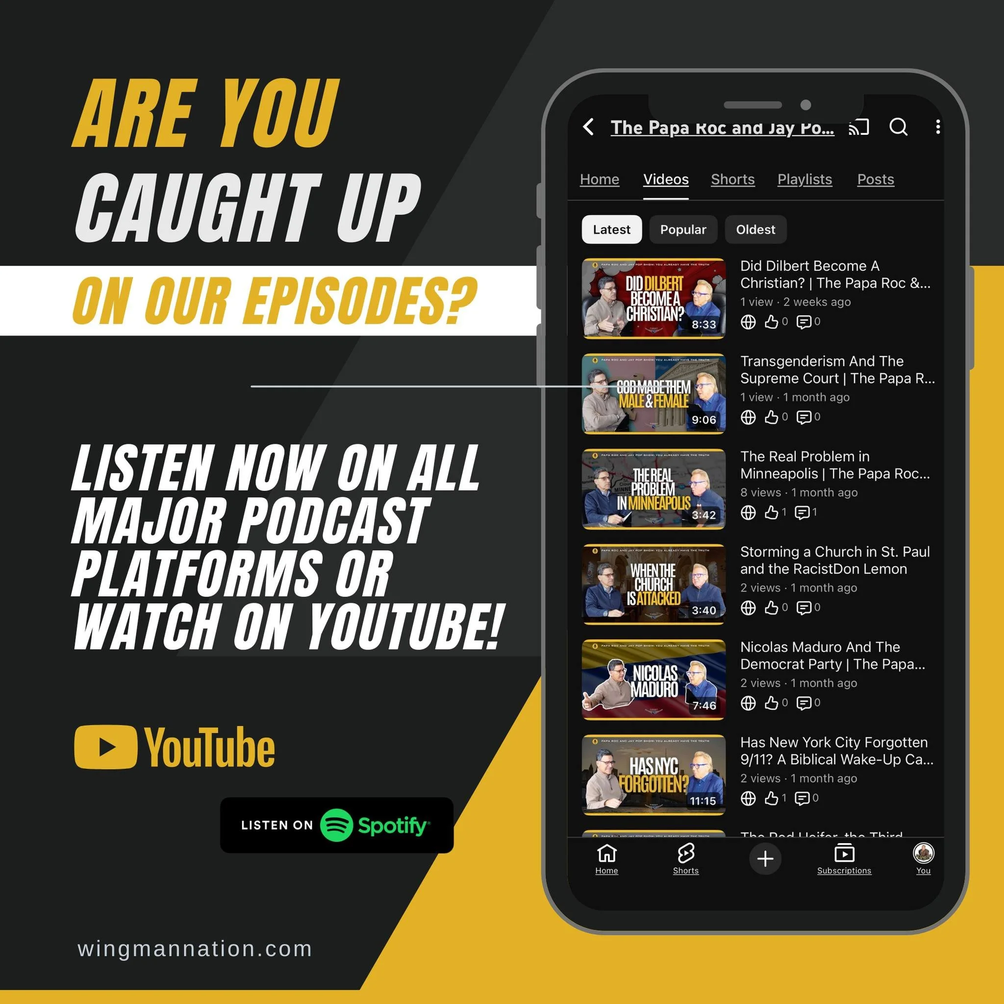 Are you caught up?

If you haven&rsquo;t tuned in to the latest episodes of the Papa Roc &amp; Jay Pop Show, now&rsquo;s the time. We&rsquo;re talking hot topics, and real conversations that challenge the culture and strengthen your faith.

Listen, l