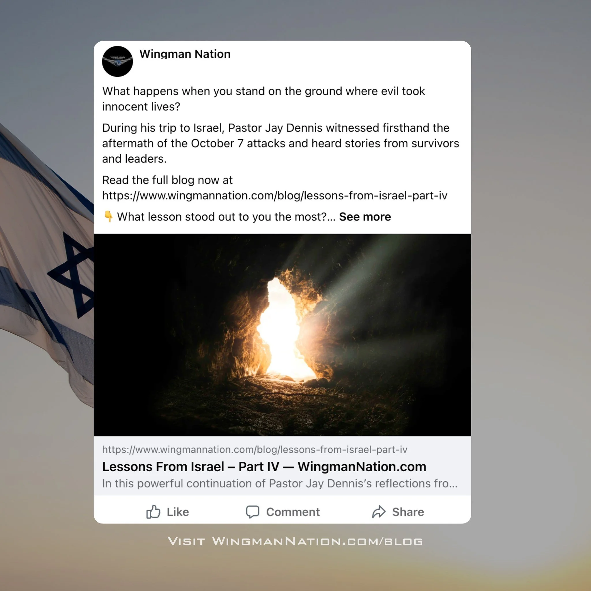 Read the full blog now at
https://www.wingmannation.com/blog/lessons-from-israel-part-iv

👇 What lesson stood out to you the most?

#WingmanNation #StandWithIsrael #BiblicalTruth #FaithInAction