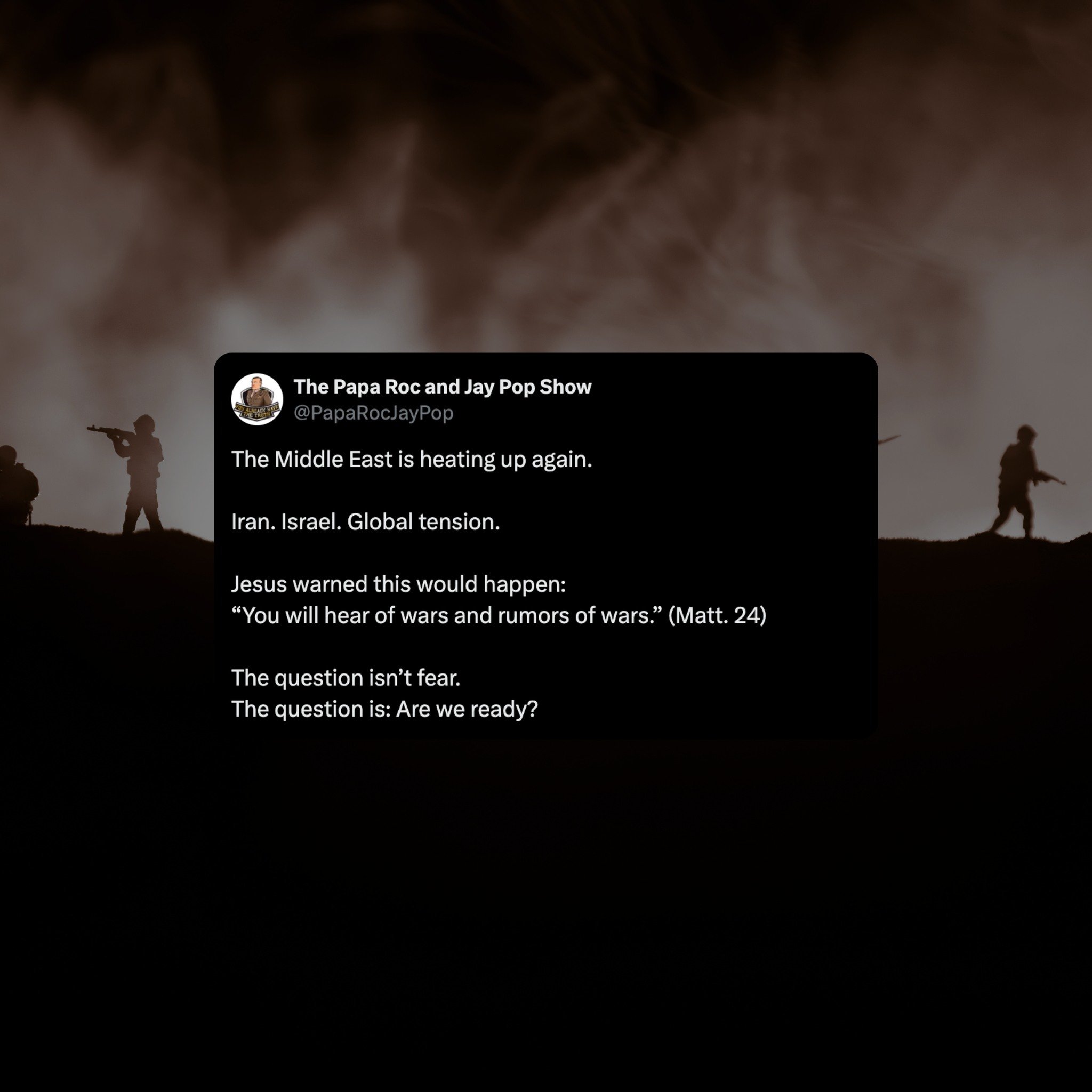 Are you ready? 

#faith #bible #bibleprochecy #paparocjaypopshow