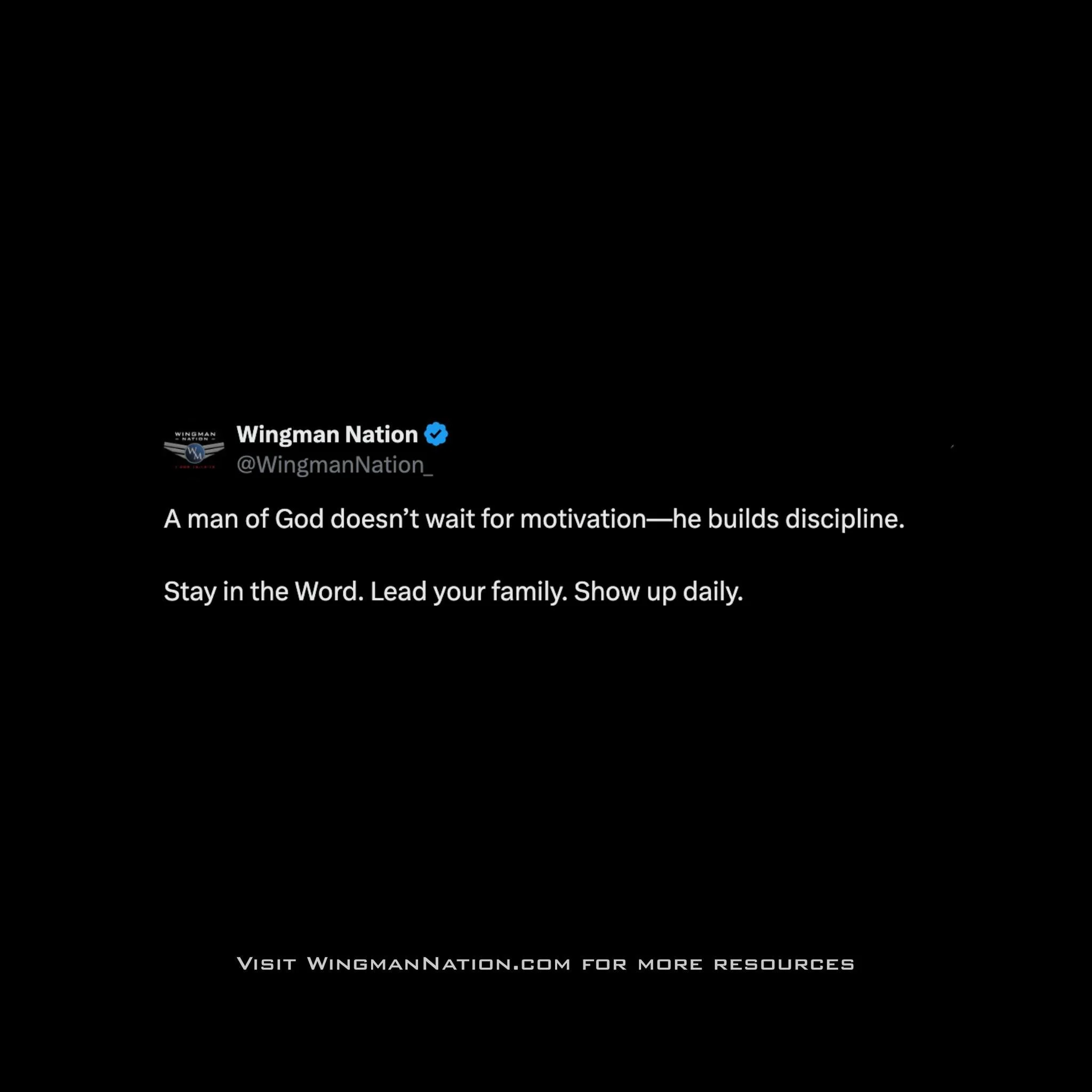 The way you show up with God in private will shape how you lead in public. Your family, your future, your faith, it all flows from that foundation.

Men, what&rsquo;s one discipline you&rsquo;re working on right now? Drop it in the comments 👇

For t