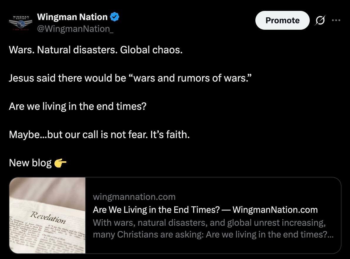 Wars. Natural disasters. Global unrest.

It&rsquo;s getting harder to ignore the signs around us.

Jesus told us there would be wars, rumors of wars, and increasing troubles in the last days.

Are we living in the end times?

Maybe...but as Christian