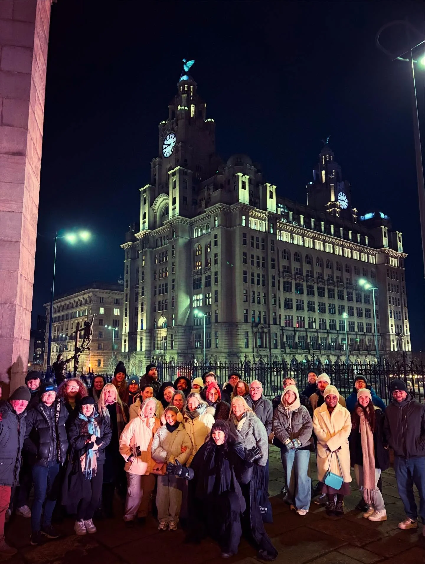 An icy eve on the Auld City tour last night with our creepy collective 🎩 Three cheers for our Valiant Vanguard of visitors! Thankyou all for joining Shiverpool on this jaunt through January 🧊 

Next Tours Coming Up&hellip;

💀 Thurs | Hope Street S