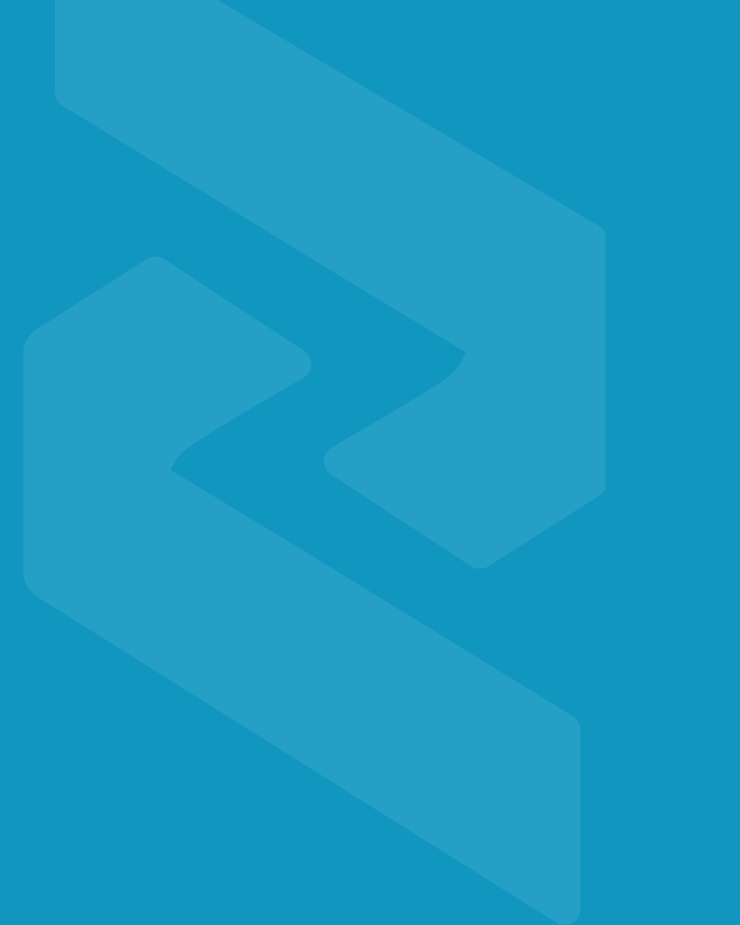 A blue geometric shape design on a blue background, featuring interlocking angular lines forming a stylized 'S' pattern.