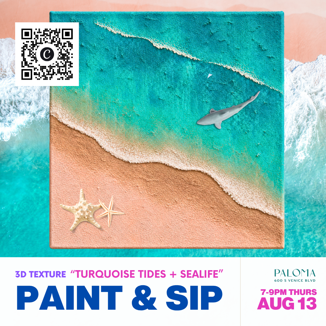 Art Workshop Thurs 8/13: Paint the Waves – Turquoise Tides + Sea Creatures