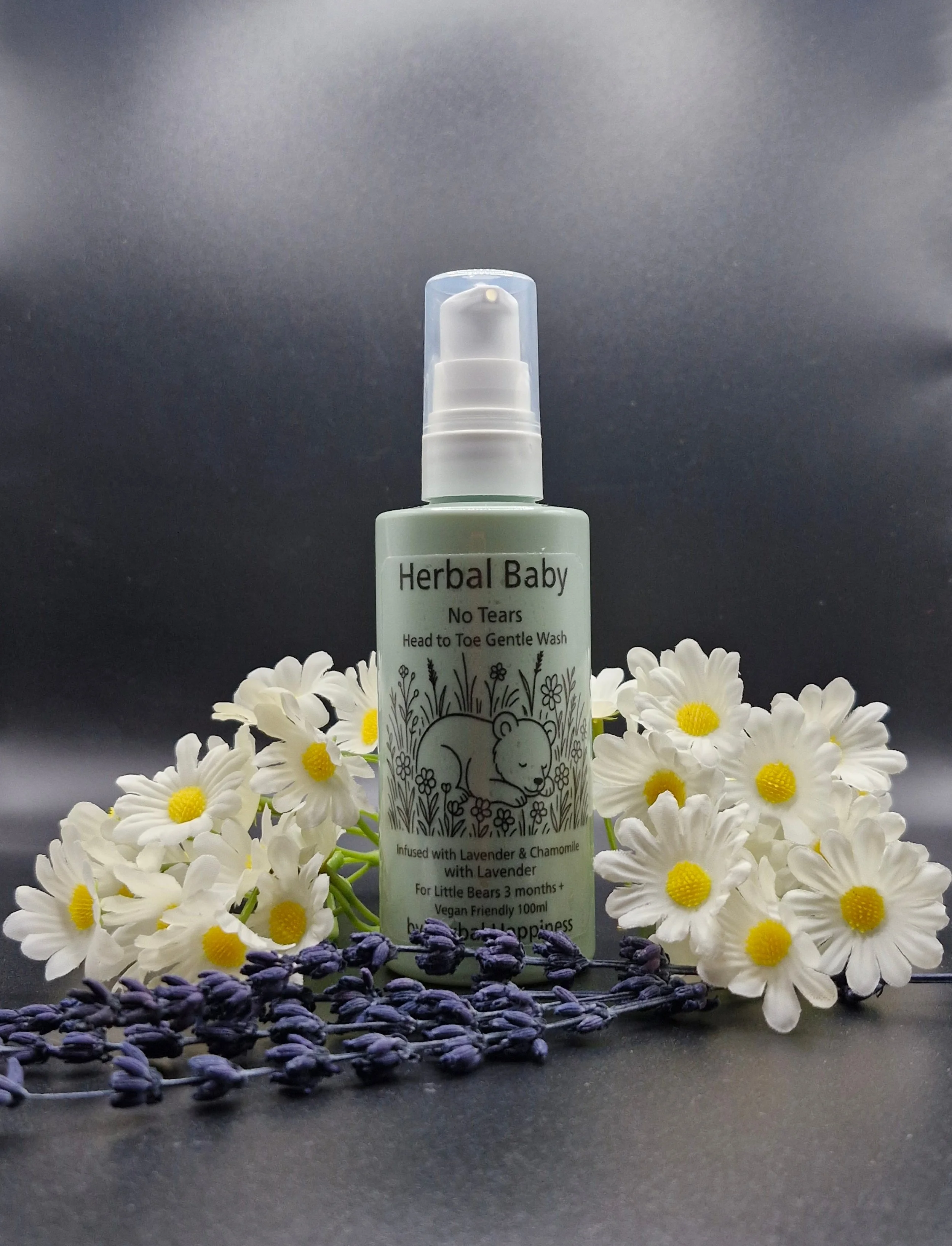 Gentle Herbal Baby Head-to-Toe Wash – Infused with Chamomile & Lavender with a Choice of Essential Oil