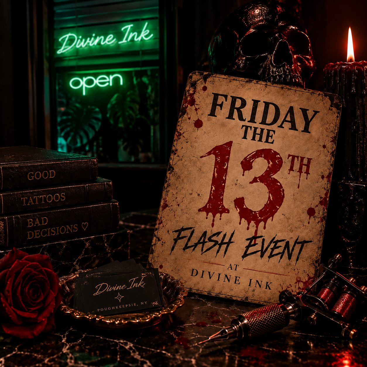 Friday the 13th Flash at Divine Ink 🖤