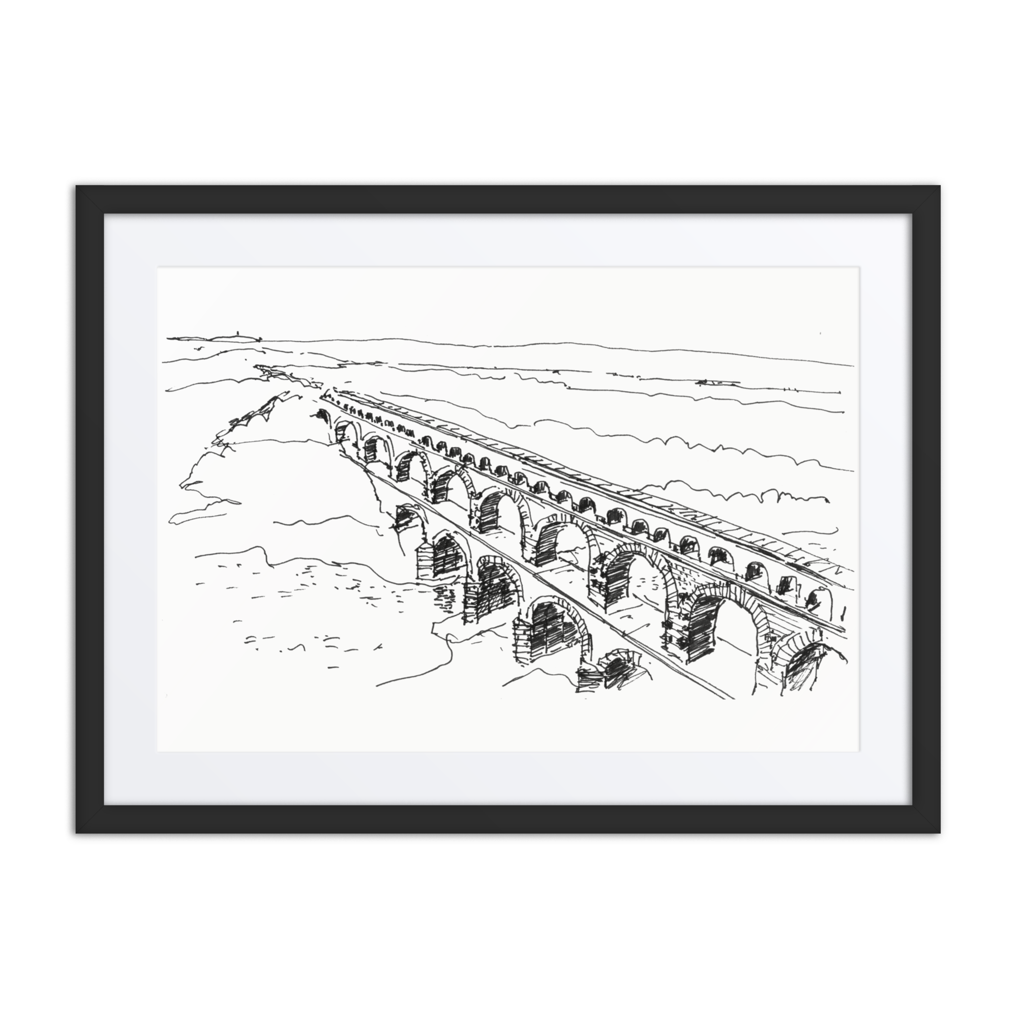 Pont du Gard - Framed Print