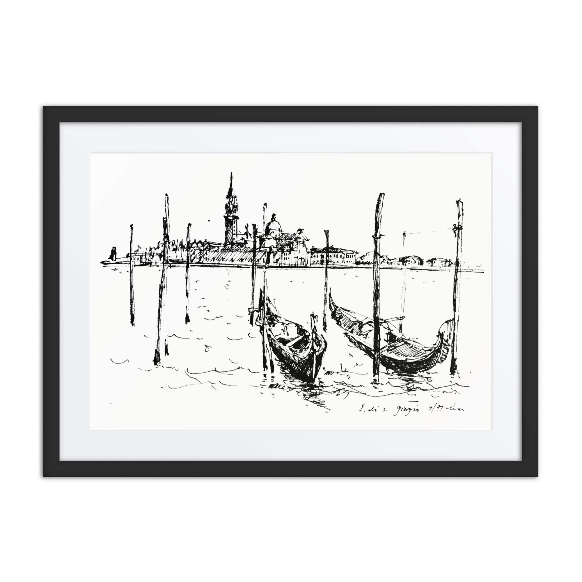 Venetian Gondolas - Framed Print