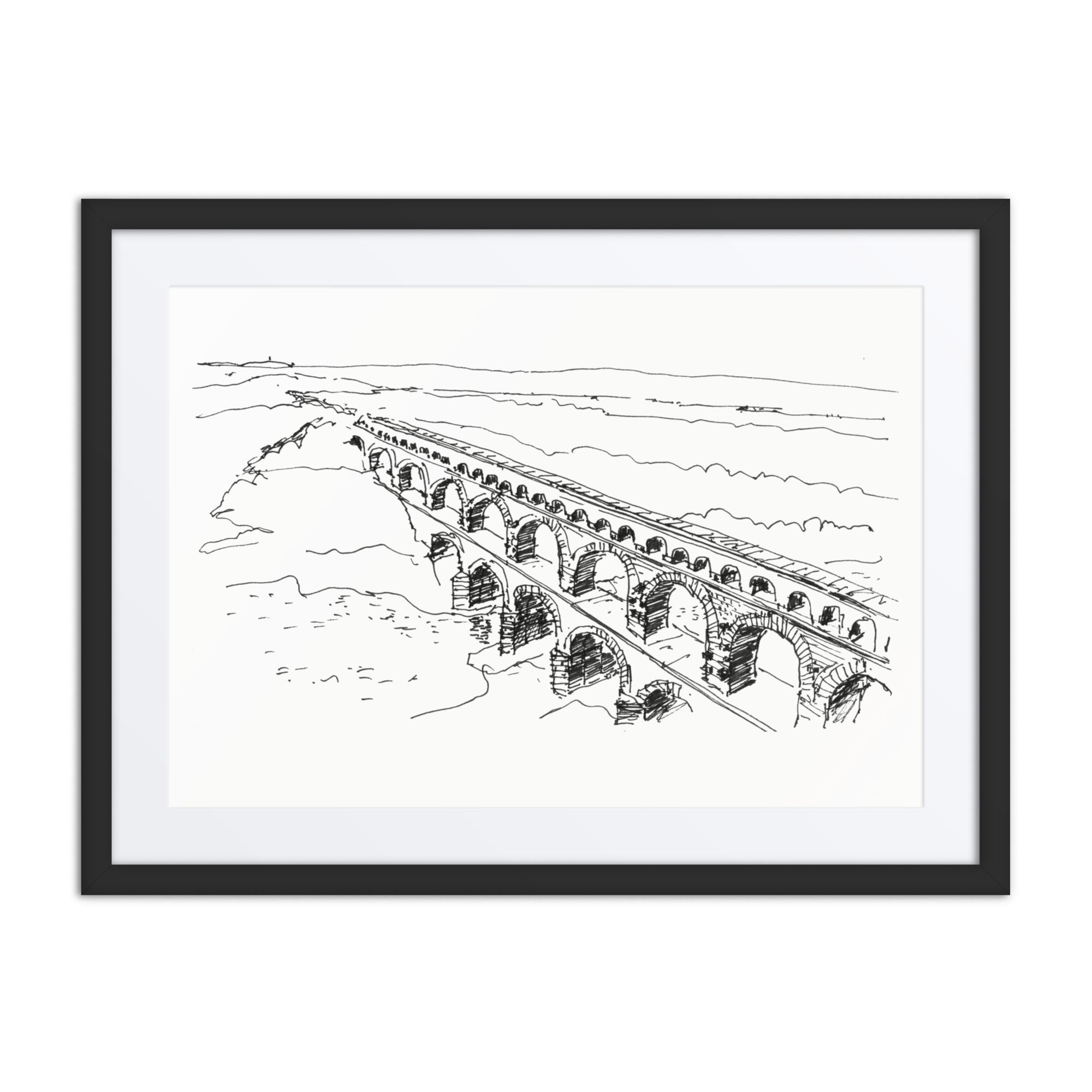 Pont du Gard - Framed Print