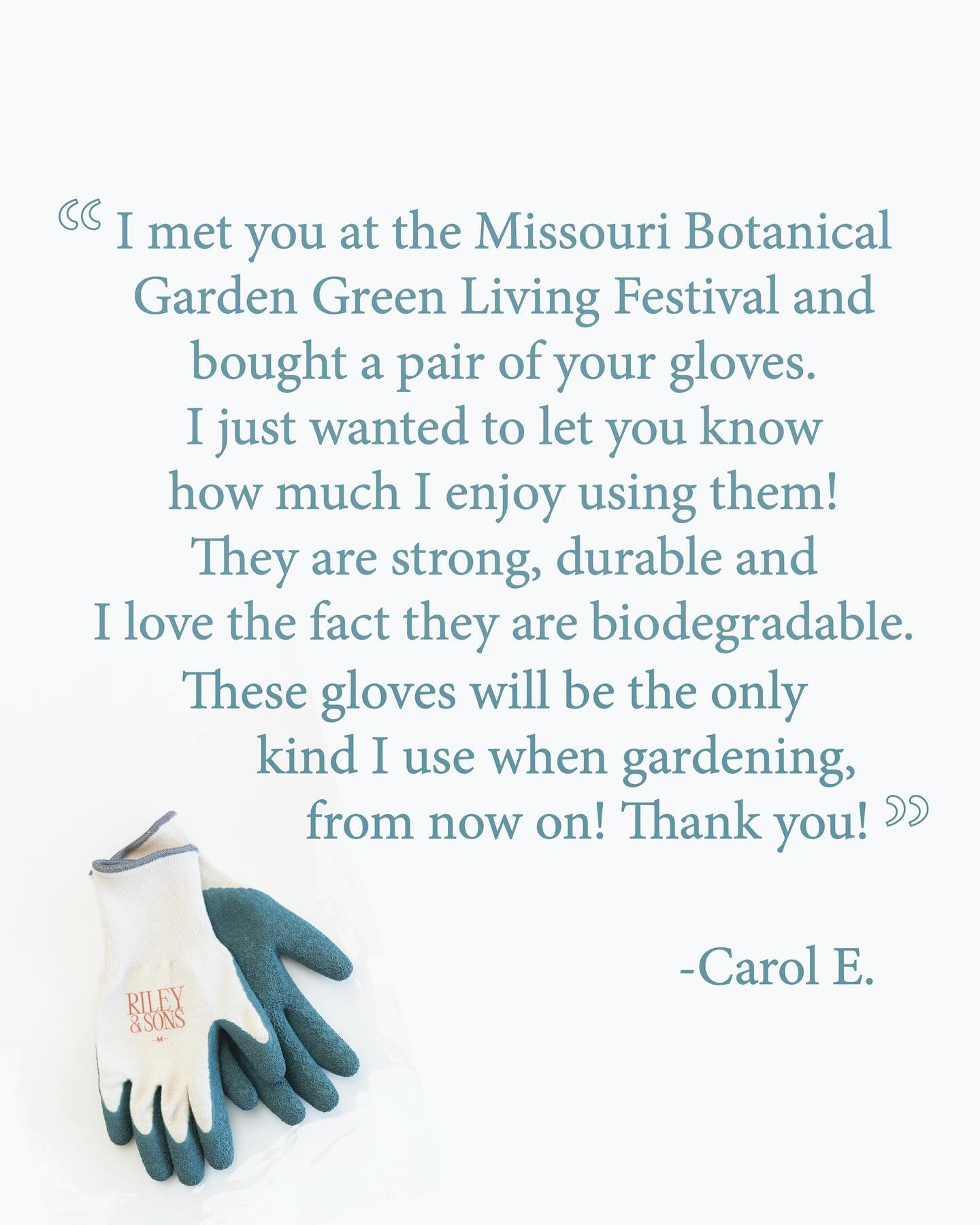 Customer feedback is everything ✨ Thank you for each message of support, review on our website, comment on our social media&hellip; we are so grateful.

#ecofriendlygardengloves #gardengloves #gardenessentials #ecofriendlyproducts #rileyandsons