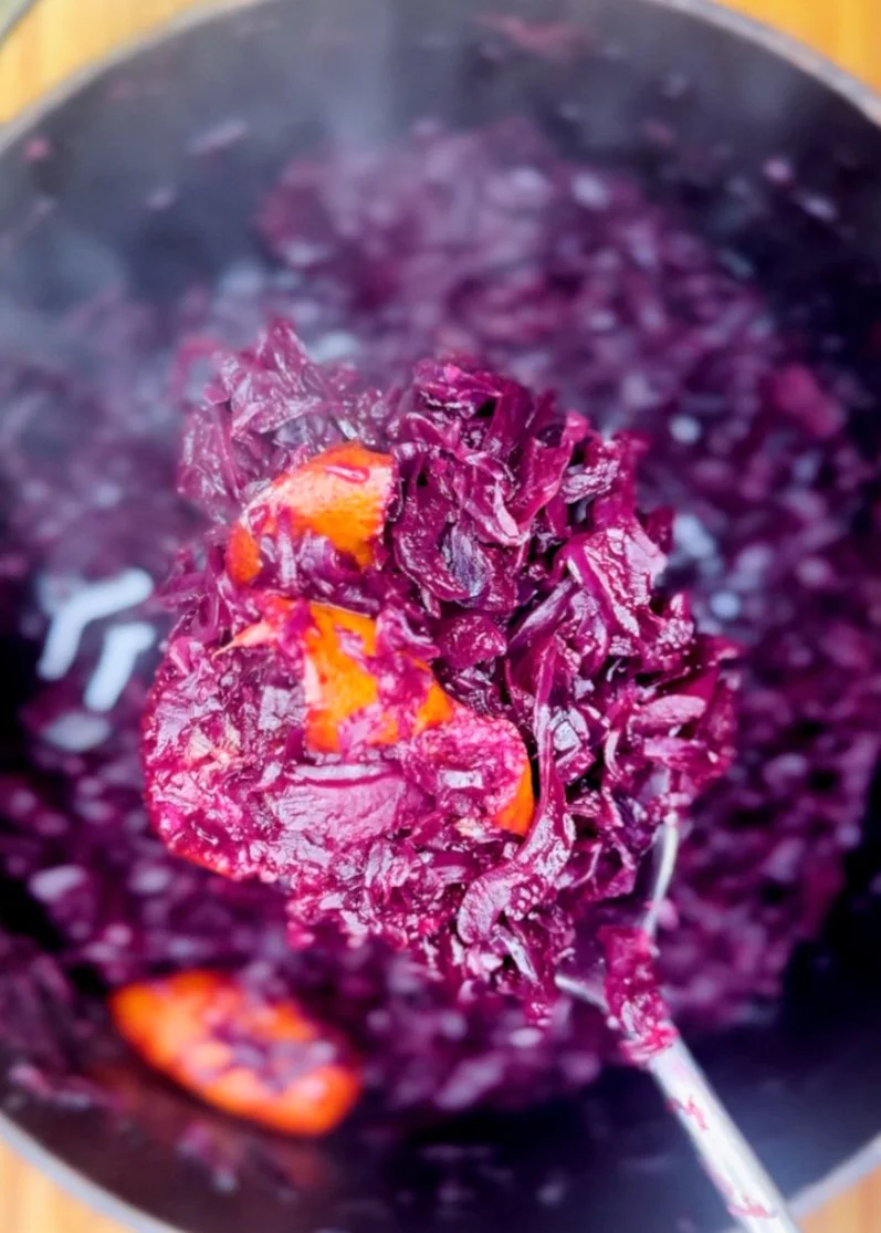 Slow-Braised Red Cabbage with Orange, Beetroot Vinegar & Spices