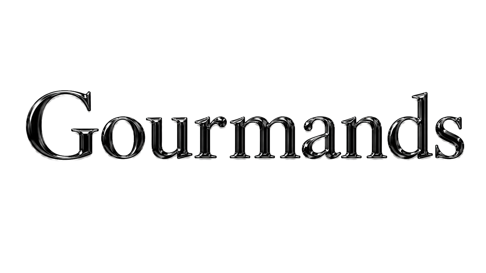 The word 'Gourmands' written in bold, black, three-dimensional metallic font.