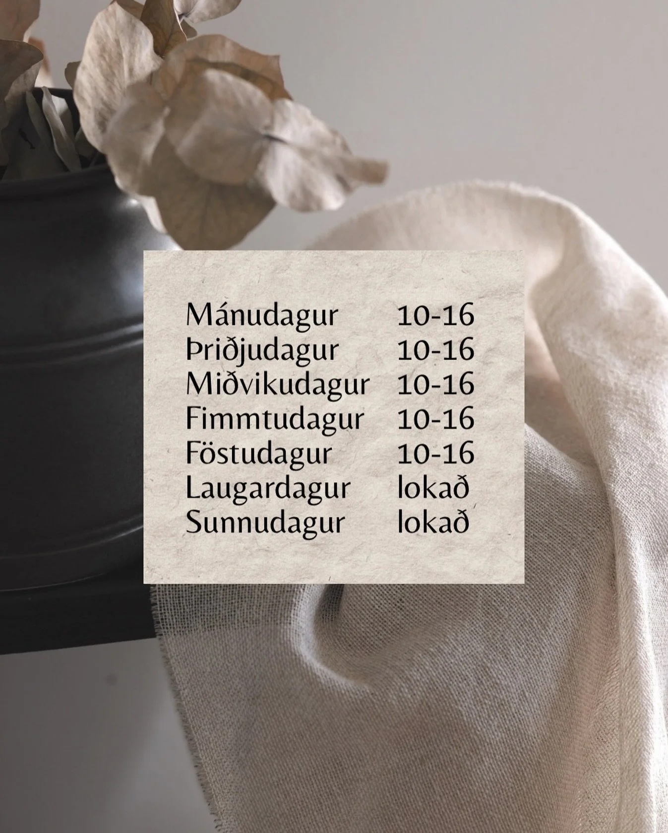 Opnunart&iacute;mi &iacute; verslun okkar, H&ouml;f&eth;abakka 9 🕰️