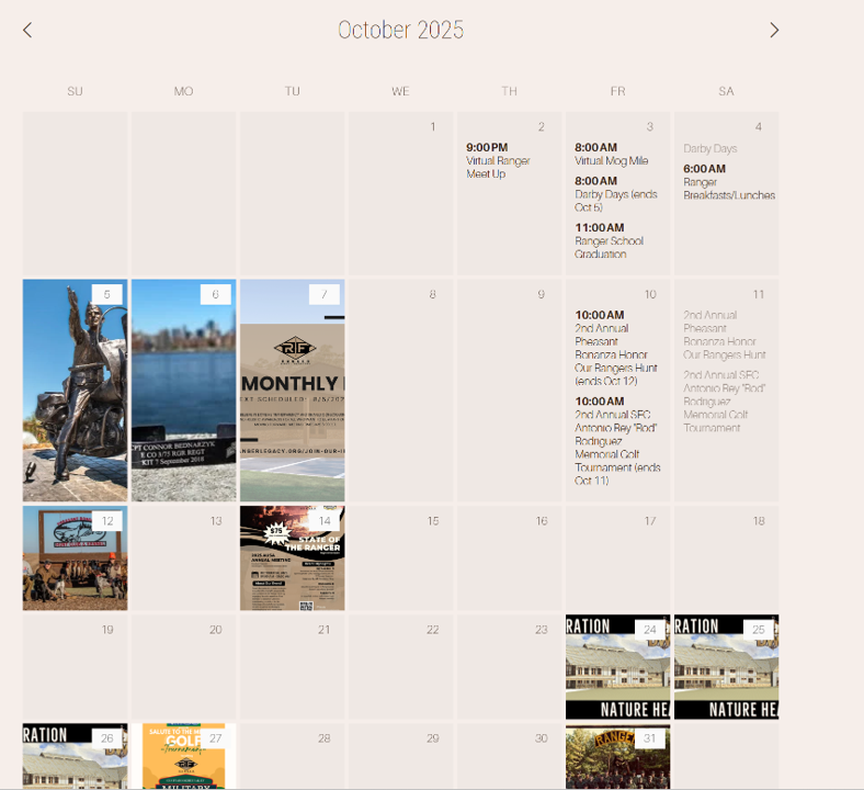 Ranger Legacy Foundation Launches Comprehensive Calendar of Events and Activities