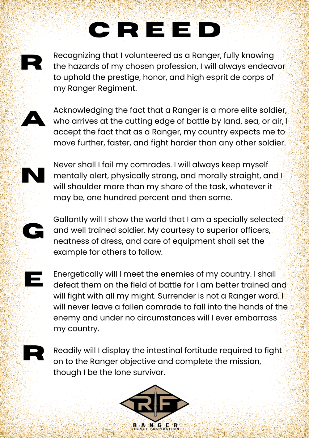 Ranger Creed — Ranger Legacy Foundation