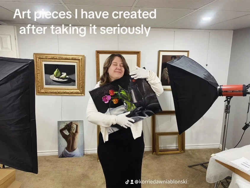 My art started to change after I started to take it seriously. I started investing in my art about 3 years ago and I am still on my journey to find my style. I am sensing more dramatic florals in the future! #findingmyartstyle #albertaartist #canadia