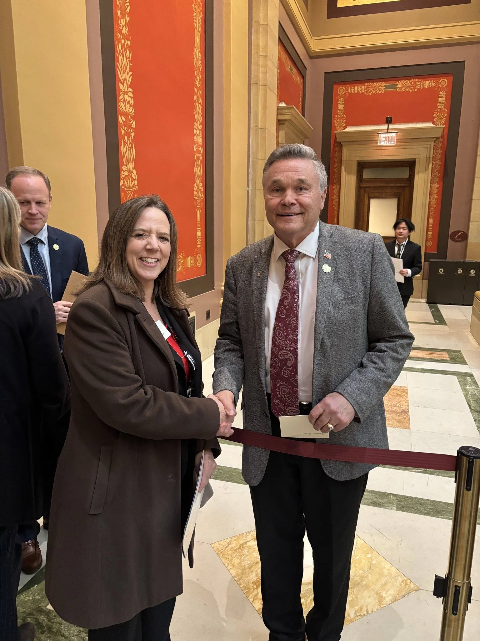 Deborah Everson at the Minnesota State Capital meeting with Senator Glen Gruenhagen.