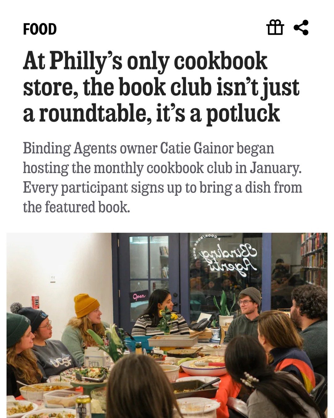 Cookbook club is so nice (it really is), we made the @phillyinquirer twice! Thank you to @esra_3rol for beautifully capturing the magic of this experience from every angle. Thank you to the culinary creators whose work makes gatherings like these pos