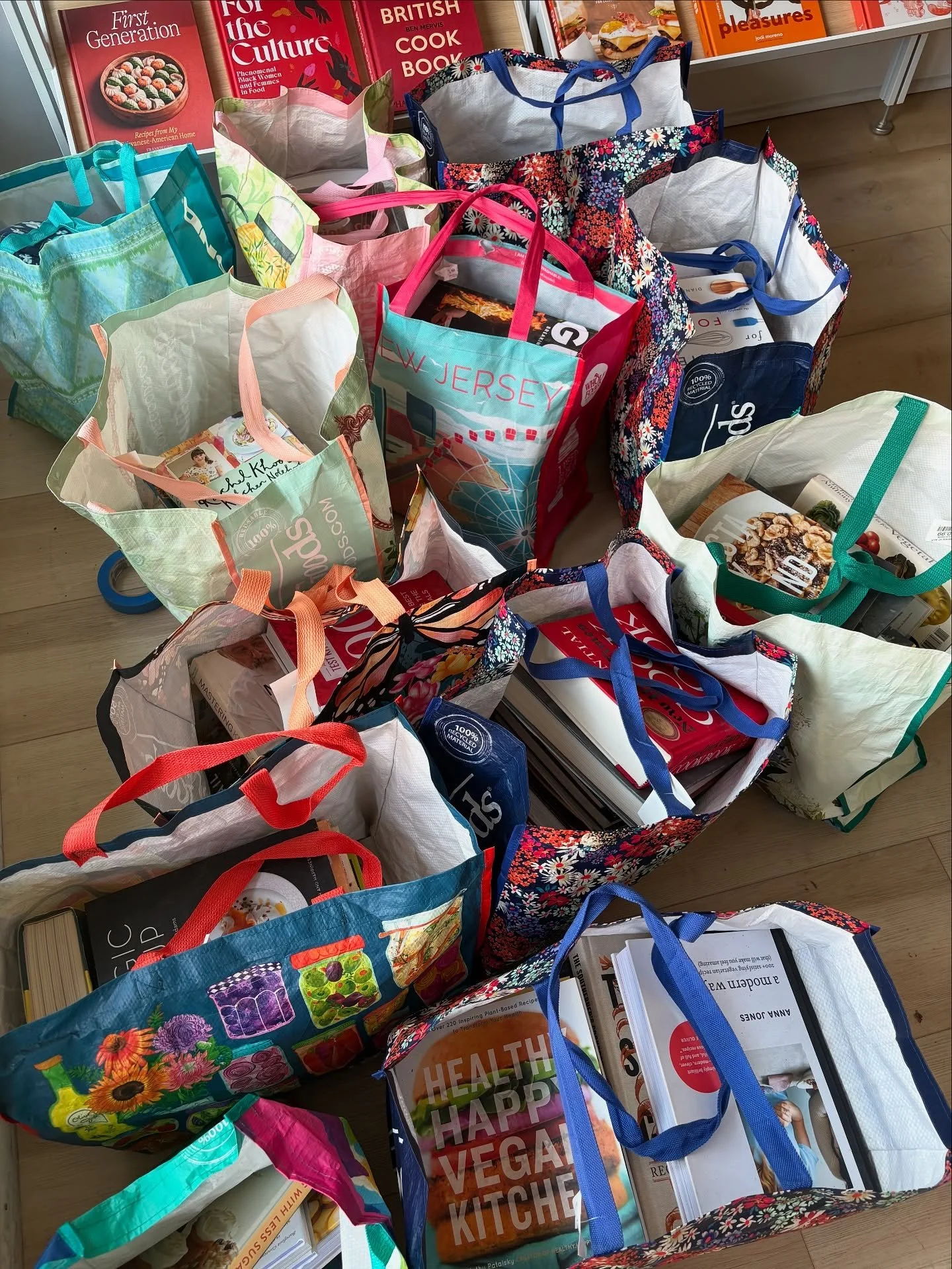 Loaded 14 giant bags of books into the shop today courtesy of the lovely @julesatmarket, who rescued them from a store closing their doors a while back. A bit of inventory excitement I did NOT expect when I planned our summer break, but that I could 