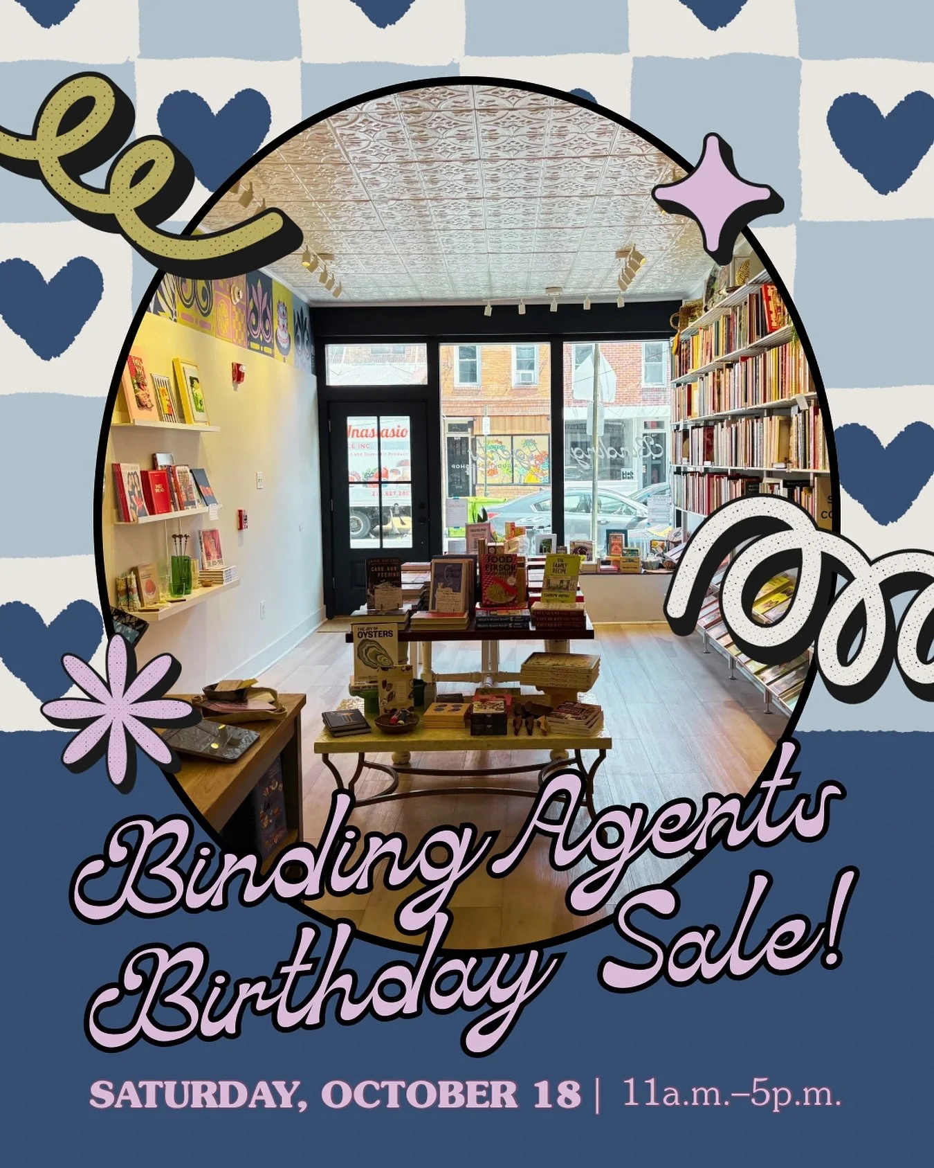 It&rsquo;s (almost) our birthday!! Binding Agents is turning one on Saturday, October 18, and we&rsquo;re celebrating with prizes, discounts, and a pop-up by the one-and-only @bask_bakery&mdash;because YOU have been the life of the party this whole t