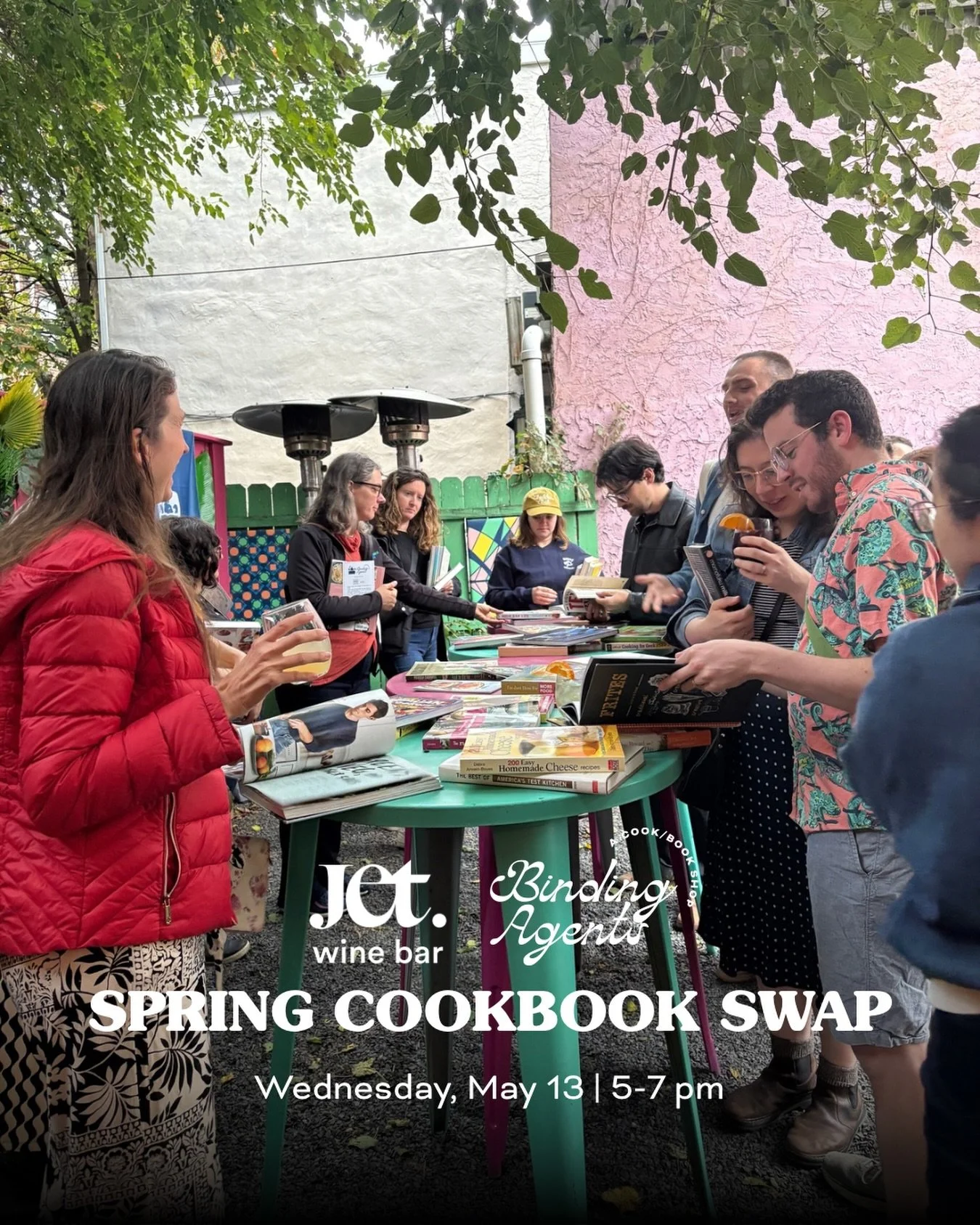 Our most requested event (by far!) is back! We&rsquo;re hosting another cookbook swap with our friends @jetwinebar:

📅 Wednesday, 5/13 | 5-7pm (rain date 5/27)

📍 The Garden at Jet Wine Bar (1525 South Street)
🍷 Happy hour specials galore 
🎟️ No 
