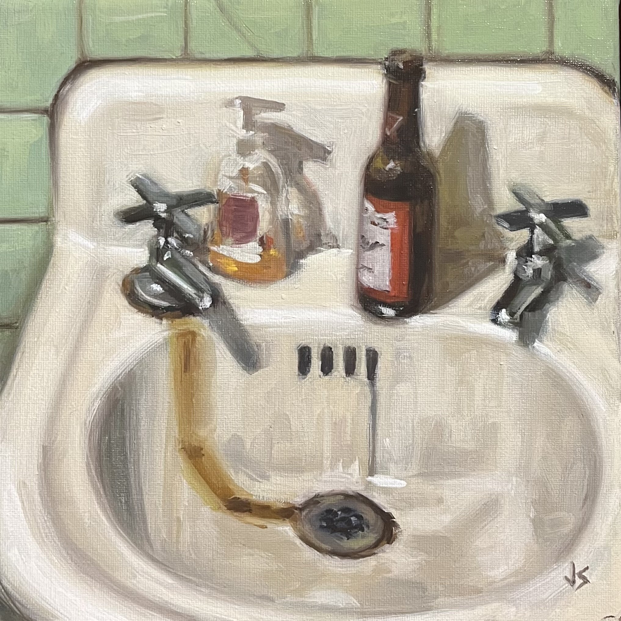 Dive Bar Bathroom (10"x10") - finished on November 21, 2024
