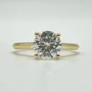 14kt Yellow Gold Natural Round Diamond Engagement Ring