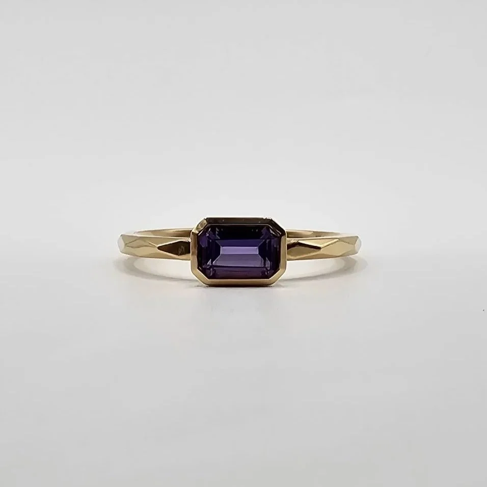 14kt Yellow Gold Amethyst Stacker Band