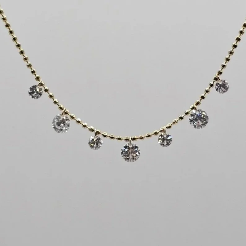 14kt Yellow Gold "Dashing Diamonds" Necklace