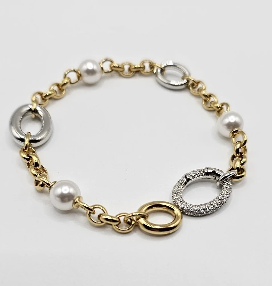 Sterling Silver & Yellow Gold Plated Bracelet