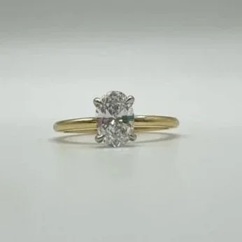 14kt Yellow Gold Natural Oval Diamond Engagement Ring