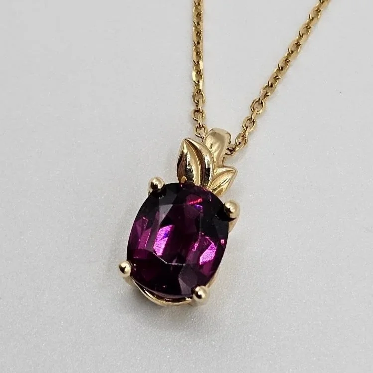 14kt Yellow Gold Rhodolite Garnet Necklace