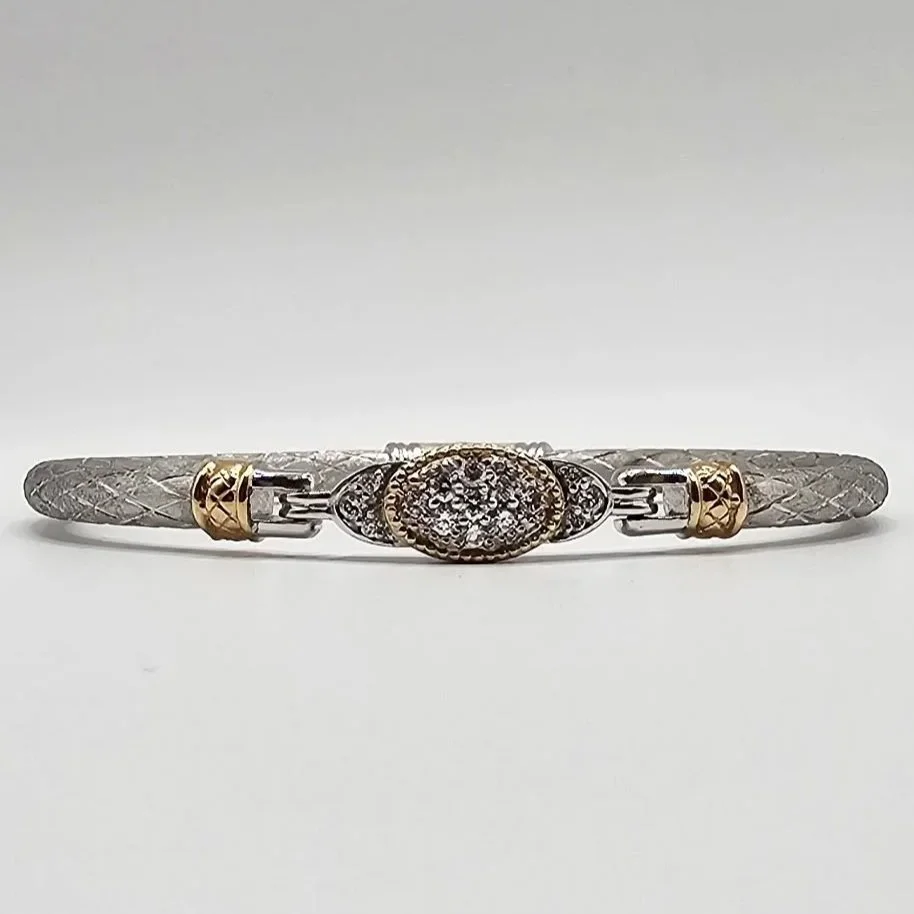 Sterling Silver & 14KT Yellow Gold Plated Lab Grown Diamond Bracelet