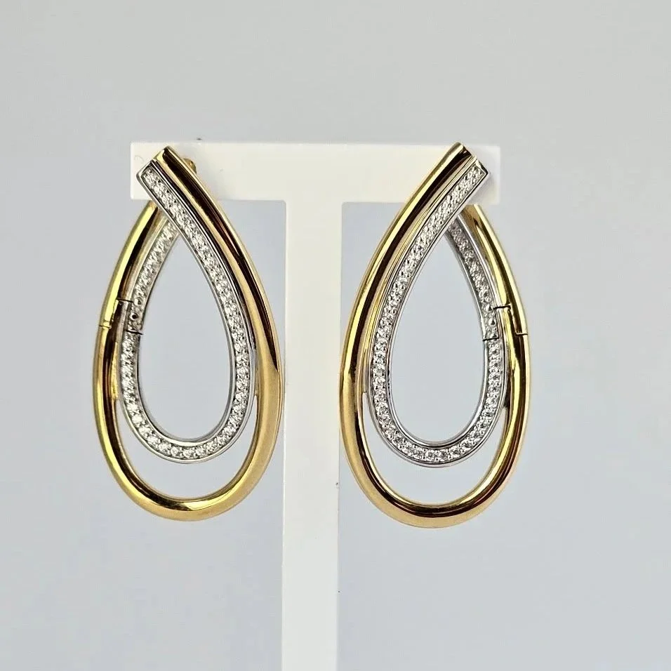 Sterling Silver & Gold Plated Double Swoop Earrings