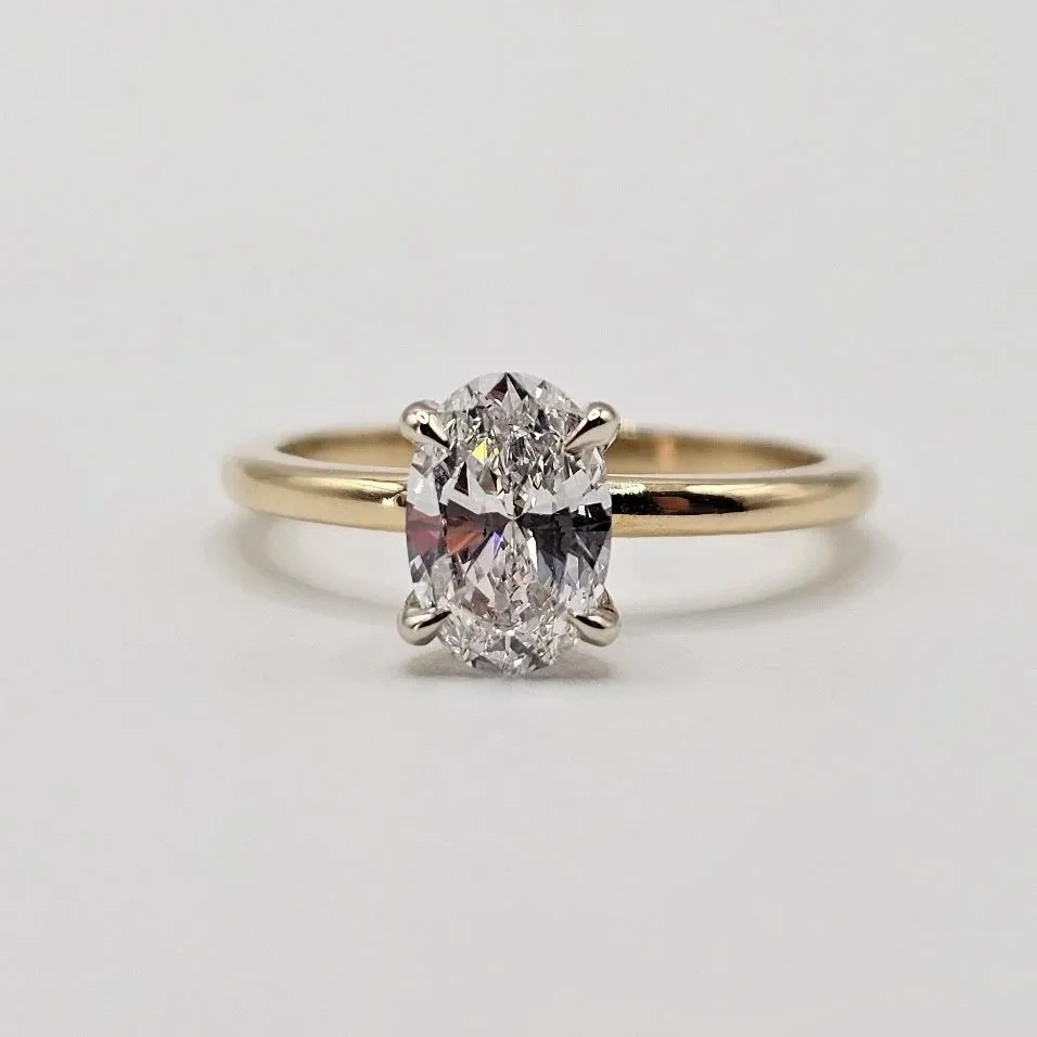 14kt Yellow Gold Natural Oval Diamond Engagement Ring