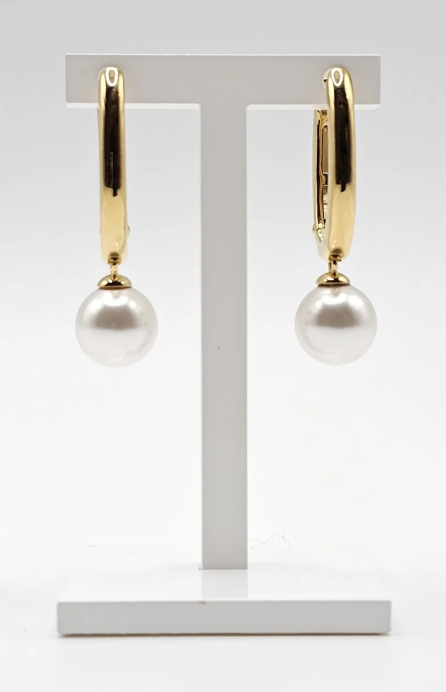 Gold Plated Sterling Silver Pearl Drop Earrings