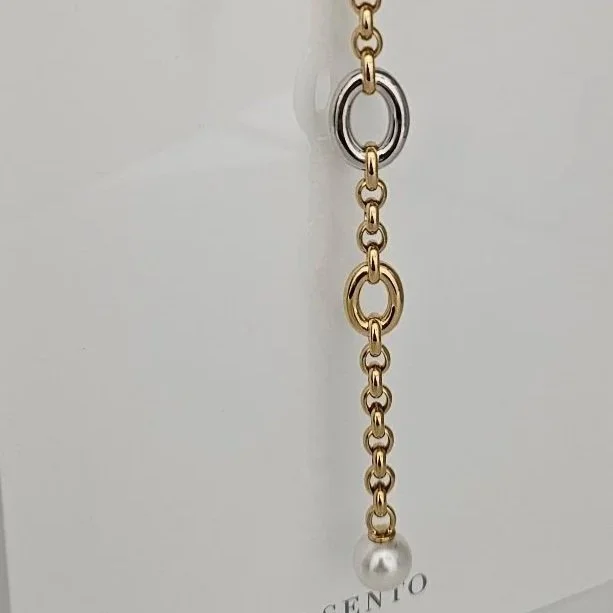 Sterling Silver & Yellow Gold Plated Lariat Necklace