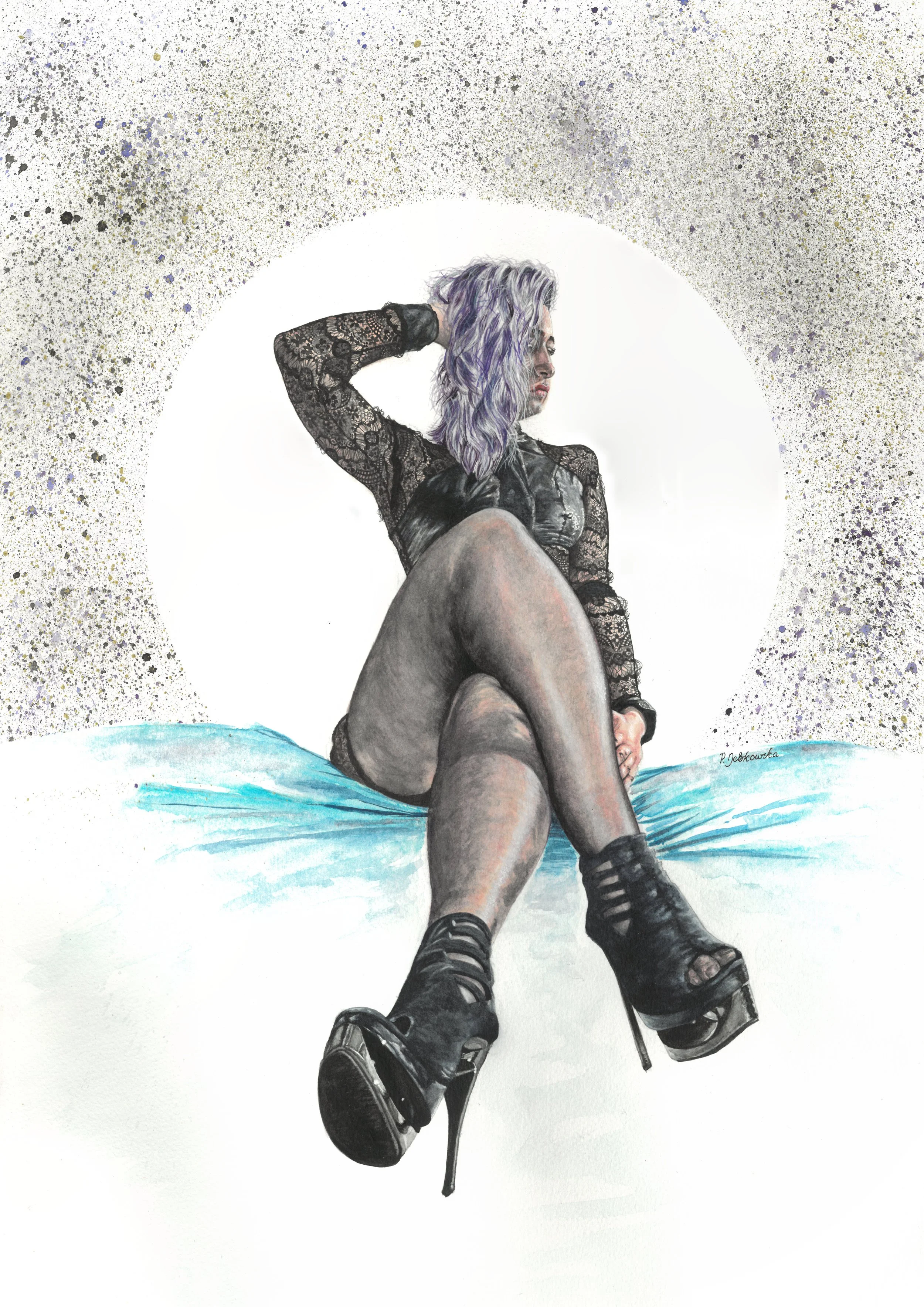 At Her Feet- Watercolour