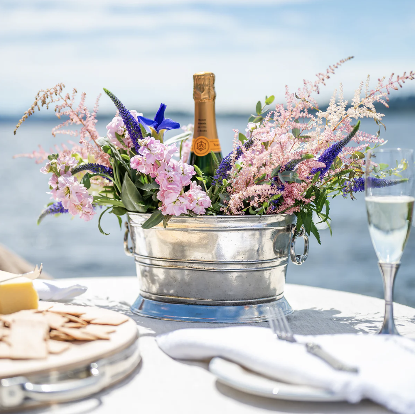 Arte Italica Vintage Italian Pewter Wine Bucket Champagne Ice Bucket