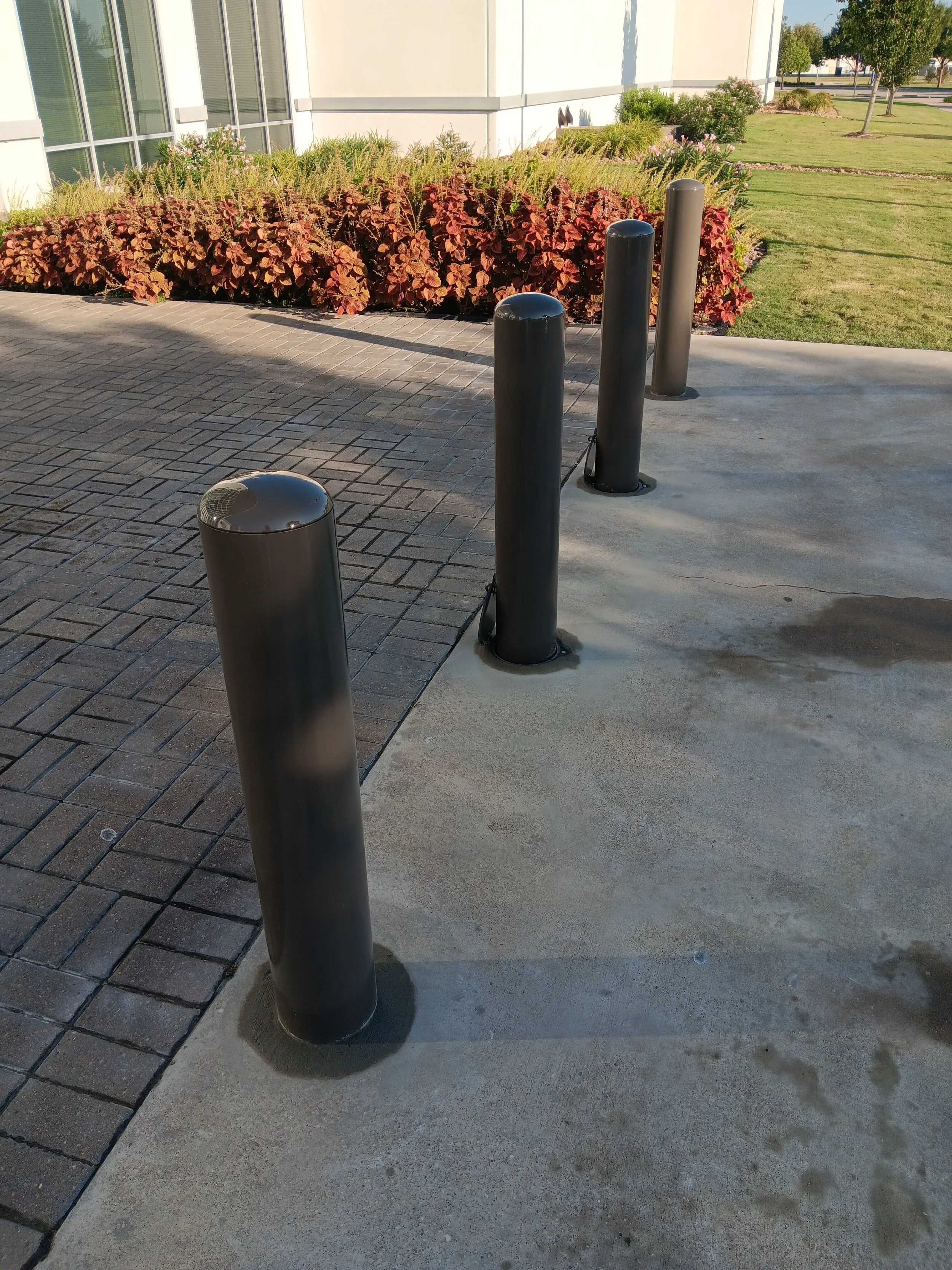 Removable bollards in Houston, Texas